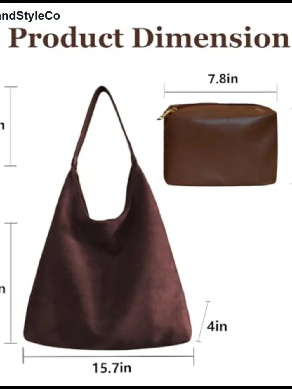 Suede Shoulder Bag Women Large Hobo Tote Purse with Zipper